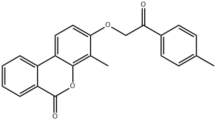 4-methyl-3-[2-(4-methylphenyl)-2-oxoethoxy]benzo[c]chromen-6-one Struktur