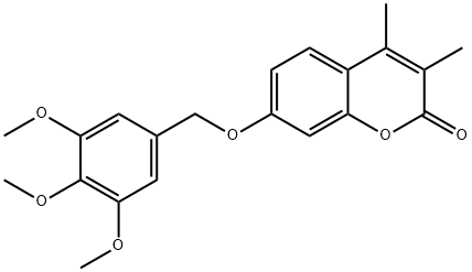 3,4-dimethyl-7-[(3,4,5-trimethoxyphenyl)methoxy]chromen-2-one Struktur