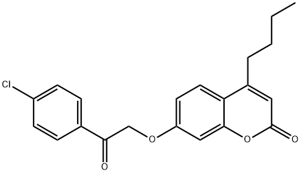 4-butyl-7-[2-(4-chlorophenyl)-2-oxoethoxy]chromen-2-one Struktur