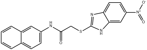 N-naphthalen-2-yl-2-[(6-nitro-1H-benzimidazol-2-yl)sulfanyl]acetamide Struktur