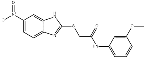 N-(3-methoxyphenyl)-2-[(6-nitro-1H-benzimidazol-2-yl)sulfanyl]acetamide Struktur