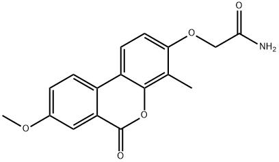 2-(8-methoxy-4-methyl-6-oxobenzo[c]chromen-3-yl)oxyacetamide Struktur