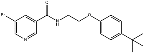 5-bromo-N-[2-(4-tert-butylphenoxy)ethyl]pyridine-3-carboxamide Struktur