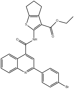 ethyl 2-[[2-(4-bromophenyl)quinoline-4-carbonyl]amino]-5,6-dihydro-4H-cyclopenta[b]thiophene-3-carboxylate Struktur