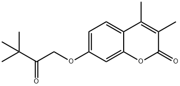 7-(3,3-dimethyl-2-oxobutoxy)-3,4-dimethylchromen-2-one Struktur