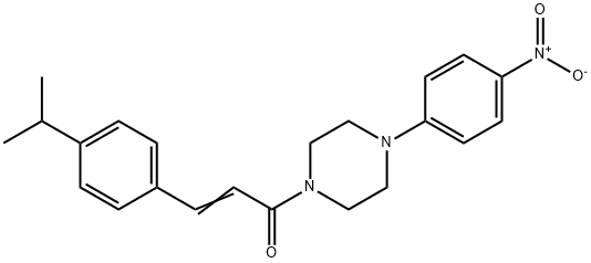 (E)-1-[4-(4-nitrophenyl)piperazin-1-yl]-3-(4-propan-2-ylphenyl)prop-2-en-1-one Struktur