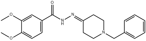 N-[(1-benzylpiperidin-4-ylidene)amino]-3,4-dimethoxybenzamide Struktur