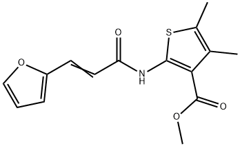 methyl 2-[[(E)-3-(furan-2-yl)prop-2-enoyl]amino]-4,5-dimethylthiophene-3-carboxylate Struktur