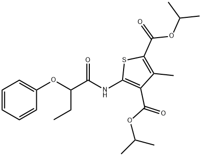 dipropan-2-yl 3-methyl-5-(2-phenoxybutanoylamino)thiophene-2,4-dicarboxylate Struktur