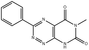 6-methyl-3-phenyl-8H-pyrimido[5,4-e][1,2,4]triazine-5,7-dione Struktur