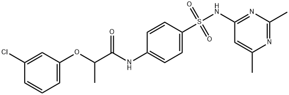 2-(3-chlorophenoxy)-N-[4-[(2,6-dimethylpyrimidin-4-yl)sulfamoyl]phenyl]propanamide Struktur