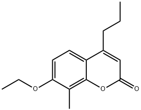 7-ethoxy-8-methyl-4-propylchromen-2-one Struktur