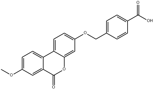 4-[(8-methoxy-6-oxobenzo[c]chromen-3-yl)oxymethyl]benzoic acid Struktur