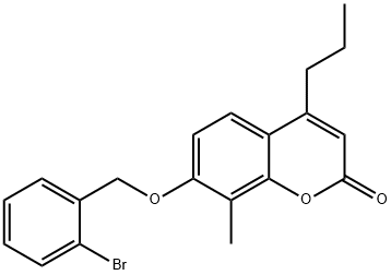 7-[(2-bromophenyl)methoxy]-8-methyl-4-propylchromen-2-one Struktur