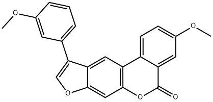 3-methoxy-10-(3-methoxyphenyl)-[1]benzofuro[6,5-c]isochromen-5-one Struktur