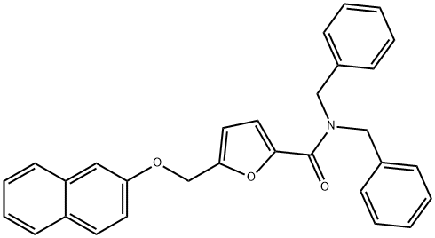 N,N-dibenzyl-5-(naphthalen-2-yloxymethyl)furan-2-carboxamide Struktur