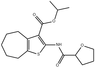 propan-2-yl 2-(oxolane-2-carbonylamino)-5,6,7,8-tetrahydro-4H-cyclohepta[b]thiophene-3-carboxylate Struktur