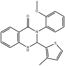 3-(2-methoxyphenyl)-2-(3-methylthiophen-2-yl)-1,2-dihydroquinazolin-4-one Struktur