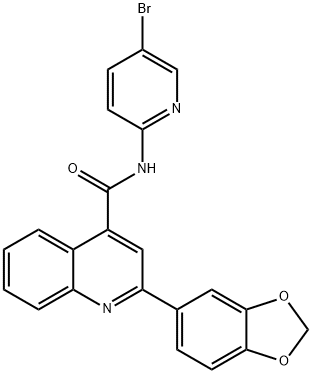 2-(1,3-benzodioxol-5-yl)-N-(5-bromopyridin-2-yl)quinoline-4-carboxamide Struktur