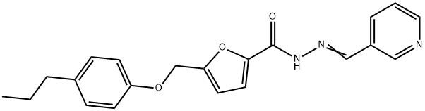 5-[(4-propylphenoxy)methyl]-N-[(E)-pyridin-3-ylmethylideneamino]furan-2-carboxamide Struktur