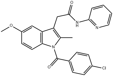 2-[1-(4-chlorobenzoyl)-5-methoxy-2-methylindol-3-yl]-N-pyridin-2-ylacetamide Struktur