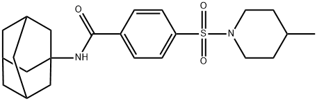 N-(1-adamantyl)-4-(4-methylpiperidin-1-yl)sulfonylbenzamide Struktur