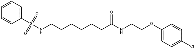 7-(benzenesulfonamido)-N-[2-(4-chlorophenoxy)ethyl]heptanamide Struktur