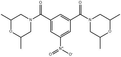 [3-(2,6-dimethylmorpholine-4-carbonyl)-5-nitrophenyl]-(2,6-dimethylmorpholin-4-yl)methanone Struktur