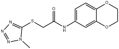 N-(2,3-dihydro-1,4-benzodioxin-6-yl)-2-(1-methyltetrazol-5-yl)sulfanylacetamide Struktur