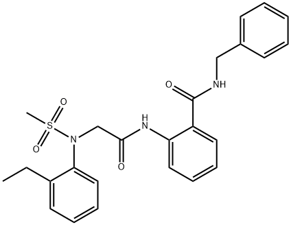 N-benzyl-2-[[2-(2-ethyl-N-methylsulfonylanilino)acetyl]amino]benzamide Struktur