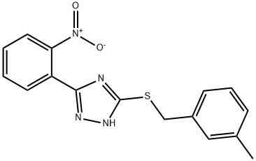 3-[(3-methylphenyl)methylsulfanyl]-5-(2-nitrophenyl)-1H-1,2,4-triazole Struktur