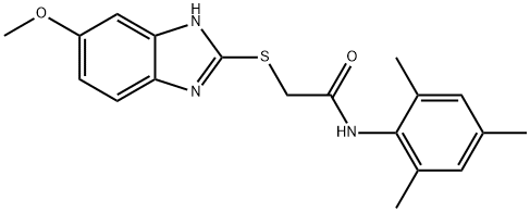 2-[(6-methoxy-1H-benzimidazol-2-yl)sulfanyl]-N-(2,4,6-trimethylphenyl)acetamide Struktur