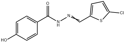 N-[(E)-(5-chlorothiophen-2-yl)methylideneamino]-4-hydroxybenzamide Struktur