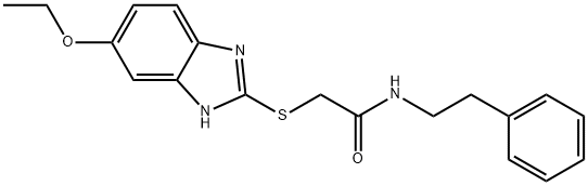 2-[(6-ethoxy-1H-benzimidazol-2-yl)sulfanyl]-N-(2-phenylethyl)acetamide Struktur