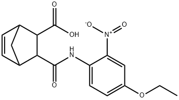 2-[(4-ethoxy-2-nitrophenyl)carbamoyl]bicyclo[2.2.1]hept-5-ene-3-carboxylic acid Struktur