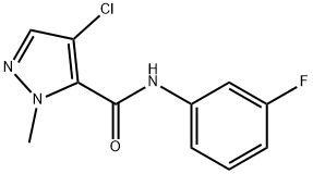 4-chloro-N-(3-fluorophenyl)-2-methylpyrazole-3-carboxamide Struktur