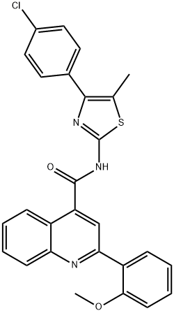 N-[4-(4-chlorophenyl)-5-methyl-1,3-thiazol-2-yl]-2-(2-methoxyphenyl)quinoline-4-carboxamide Struktur