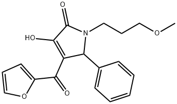 3-(furan-2-carbonyl)-4-hydroxy-1-(3-methoxypropyl)-2-phenyl-2H-pyrrol-5-one Struktur