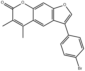 3-(4-bromophenyl)-5,6-dimethylfuro[3,2-g]chromen-7-one Struktur