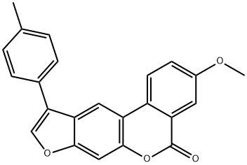 3-methoxy-10-(4-methylphenyl)-[1]benzofuro[6,5-c]isochromen-5-one Struktur