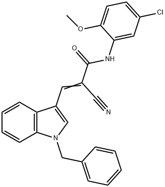 (E)-3-(1-benzylindol-3-yl)-N-(5-chloro-2-methoxyphenyl)-2-cyanoprop-2-enamide Struktur