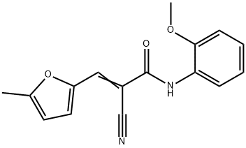 (E)-2-cyano-N-(2-methoxyphenyl)-3-(5-methylfuran-2-yl)prop-2-enamide Struktur