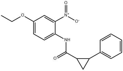 N-(4-ethoxy-2-nitrophenyl)-2-phenylcyclopropane-1-carboxamide Struktur