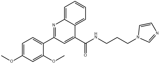 2-(2,4-dimethoxyphenyl)-N-(3-imidazol-1-ylpropyl)quinoline-4-carboxamide Struktur