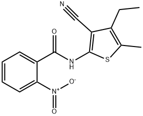 N-(3-cyano-4-ethyl-5-methylthiophen-2-yl)-2-nitrobenzamide Struktur