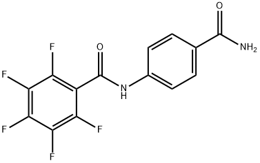 N-(4-carbamoylphenyl)-2,3,4,5,6-pentafluorobenzamide Struktur