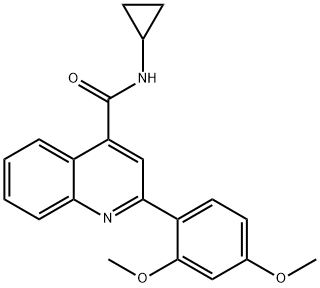 N-cyclopropyl-2-(2,4-dimethoxyphenyl)quinoline-4-carboxamide Struktur