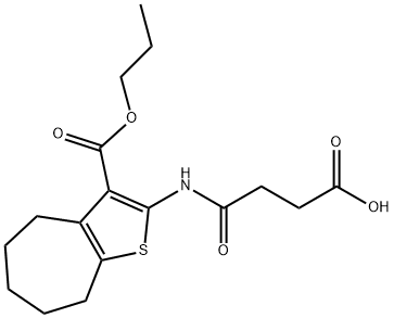 4-oxo-4-[(3-propoxycarbonyl-5,6,7,8-tetrahydro-4H-cyclohepta[b]thiophen-2-yl)amino]butanoic acid Struktur