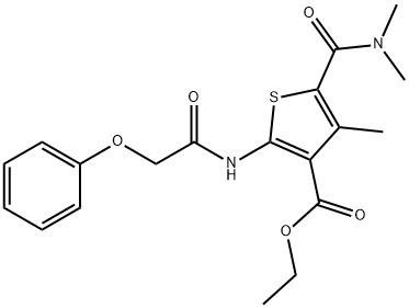 ethyl 5-(dimethylcarbamoyl)-4-methyl-2-[(2-phenoxyacetyl)amino]thiophene-3-carboxylate Struktur