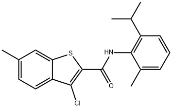 3-chloro-6-methyl-N-(2-methyl-6-propan-2-ylphenyl)-1-benzothiophene-2-carboxamide Struktur